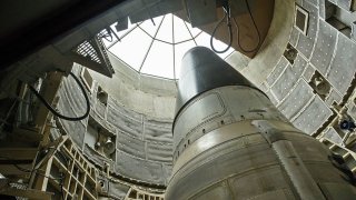 A deactivated Titan II nuclear intercontinental ballistic missile, or ICBM, is seen in a silo at the Titan Missile Museum in Green Valley, Arizona, May 12, 2015.