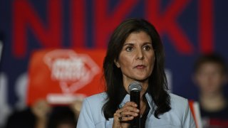 Nikki Haley, the candidate of the Republican Party in the 2024 presidential elections in the US, delivers remarks during a Town Hall campaign event in the Lowcountry in Bluffton SC, United States on November 27, 2023.