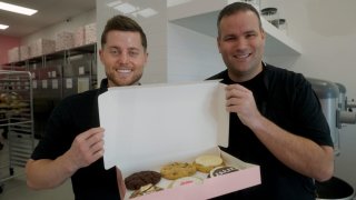 Crumbl Cookies co-founders Sawyer Hemsley and Jason McGowan.