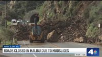Road closures in Malibu due to mudslides on PCH