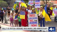 Rally in downtown LA as Russia-Ukraine war hits 2nd anniversary