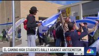 El Camino High School students rally against antisemitism