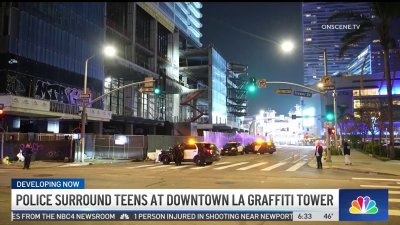 LAPD surrounds downtown LA graffiti towers