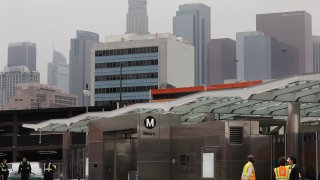 The Little Tokyo/Arts District Station during a "sneak peek" ride on the new Regional Connector on May 22, 2023.