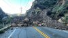 Malibu landslide sends boulders tumbling onto canyon road