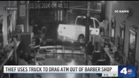 Thief uses truck to drag ATM out of barbershop in Orange County