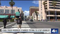 Food truck worker stabbed trying to stop robber in Long Beach