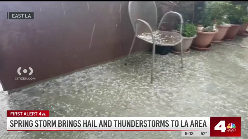 Spring storm brings hail, thunderstorms to LA area