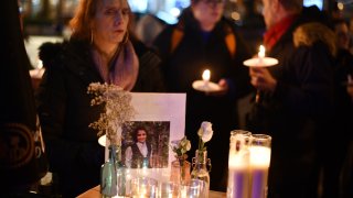 File - A candlelight vigil is held at As You Are Bar, a safe place for the LGBTQ+ community, in Washington, D.C., February 22, 2024, for Nex Benedict.