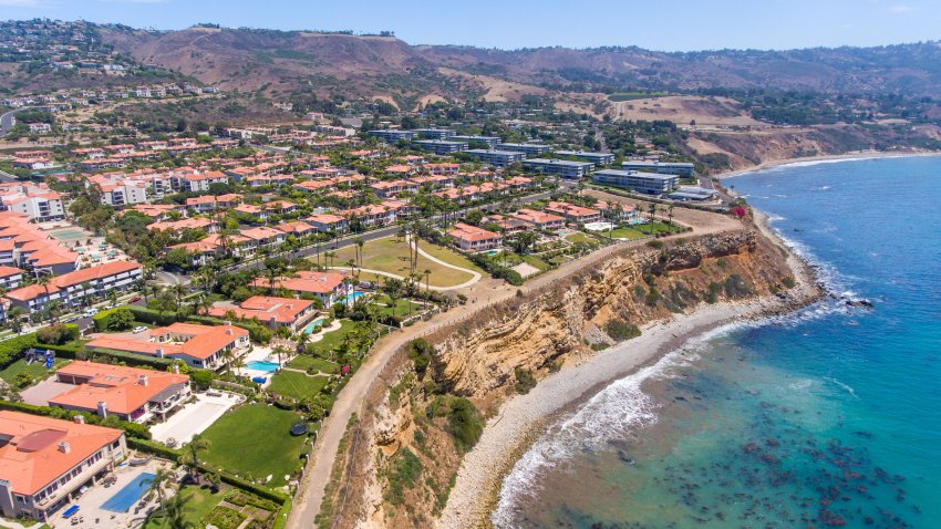 Aerial view of Rancho Palos Verdes coastline, California – USA.