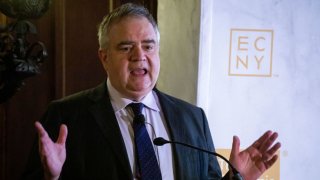 Robin Hayes, chief executive officer of JetBlue Airways Corp., speaks during an Economic Club of New York event in New York, US, on Wednesday, March 29, 2023.