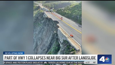 Part of Highway 1 crumbles into ocean near Big Sur