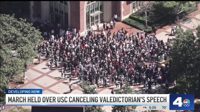 March held over USC canceling valedictorian's speech