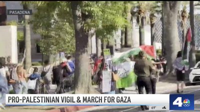 Pro-Palestinian vigil and march for Gaza in Pasadena
