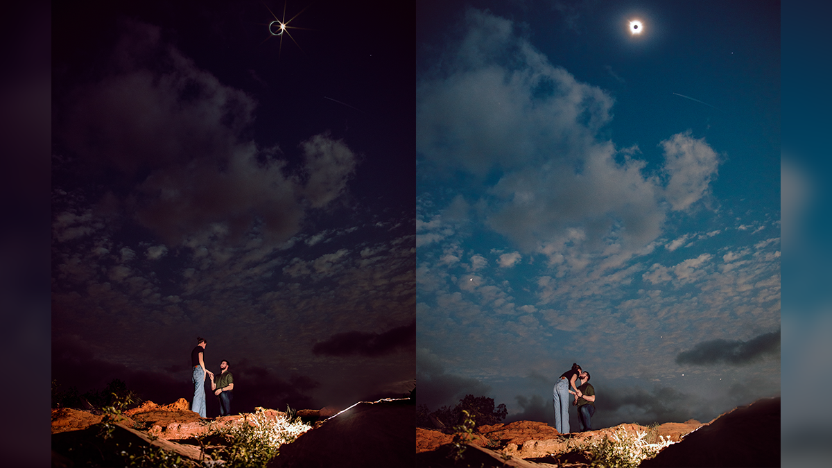 Man proposes to woman during 2024 solar eclipse in Texas NBC Los Angeles
