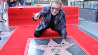 HOLLYWOOD, CALIFORNIA – APRIL 30: Sammy Hagar poses with his star during his Hollywood Walk of Fame Star Ceremony on April 30, 2024 in Hollywood, California. (Photo by Kevin Winter/Getty Images)