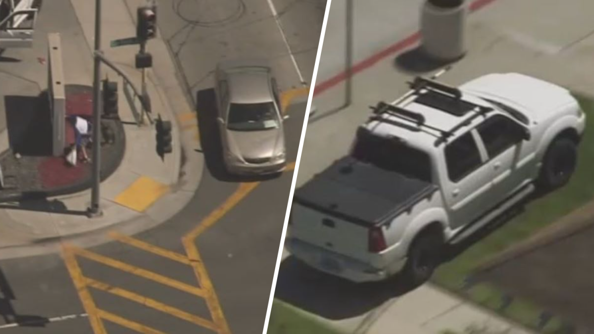 Watch: Pickup driver cuts across lawns in Alhambra chase – NBC Los Angeles