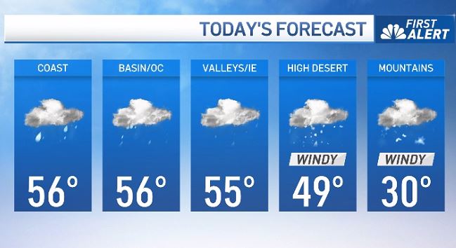 SoCal weather: Storm brings cold temps, showers and snow – NBC Los Angeles