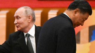 China’s President Xi Jinping and Russia’s President Vladimir Putin attend the opening ceremony of the third Belt and Road Forum for International Cooperation at the Great Hall of the People in Beijing on Oct. 18, 2023.