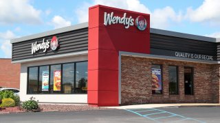 An exterior view of a Wendy’s fast-food restaurant in Bloomsburg, Pennsylvania, on May 19, 2024.