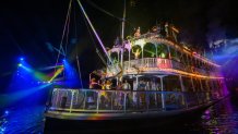 “Fantasmic!,” Disney’s popular and longest-running nighttime spectacular, returns to the Rivers of America in Disneyland Park on May 24, 2024. “Fantasmic!” is an emotional extravaganza of colorful Disney animated film images, choreographed to an exciting musical score. In this treasured show, fantastic events and images from Disney stories come to life through soaring music, dozens of live performers, character appearances and state-of-the-art projections. For additional Disneyland Resort limited-time seasonal event dates, visit DisneyParksBlog.com. (Richard Harbaugh/Disneyland Resort)