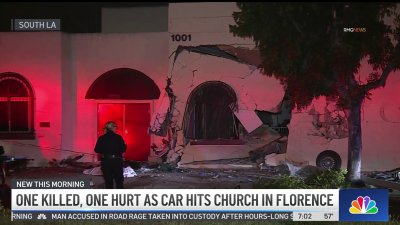 Deadly crash damages church in South Los Angeles