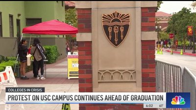 Protest on USC campus continues ahead of graduation