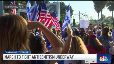 March against antisemitism outside USC's campus