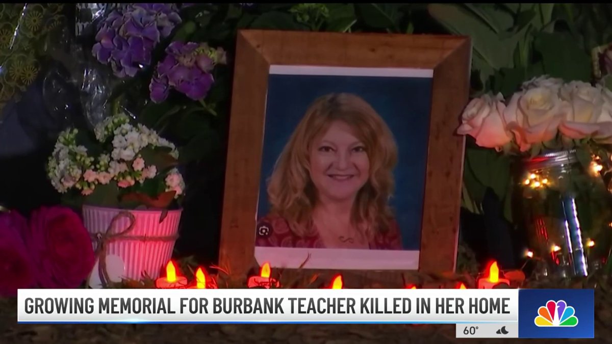 Growing memorial for Burbank teacher killed in her home – NBC Los Angeles