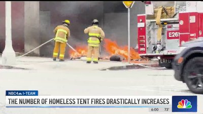 Number of homeless tent fires increasing in Los Angeles, data says