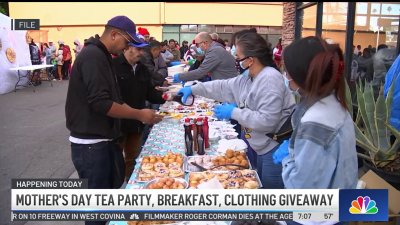 Mother's Day tea party, breakfast and clothing giveaway in Tustin