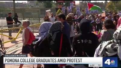 Protest outside of Pomona College's graduation ceremony
