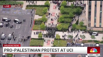 Large number of pro-Palestinian protesters prompts police response at UC Irvine