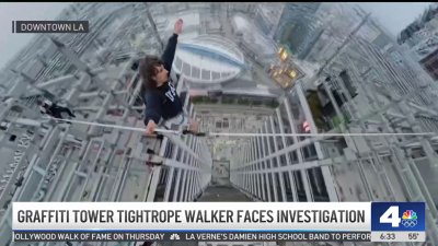 Police investigating Graffiti Towers tightrope stunt