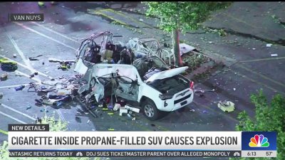 Video shows aftermath of SUV explosion in Van Nuys parking lot