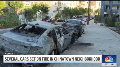 Several cars set on fire in Chinatown