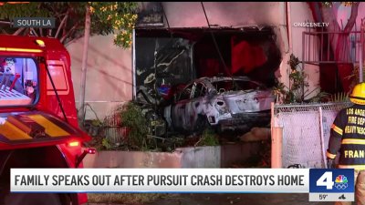 South LA family loses home in fire after pursuit crash