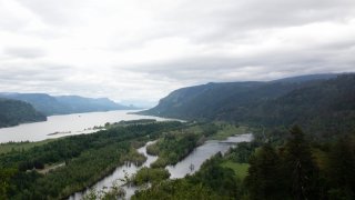 The Columbia Gorge is seen on May 21, 2023, in Corbett, Ore.