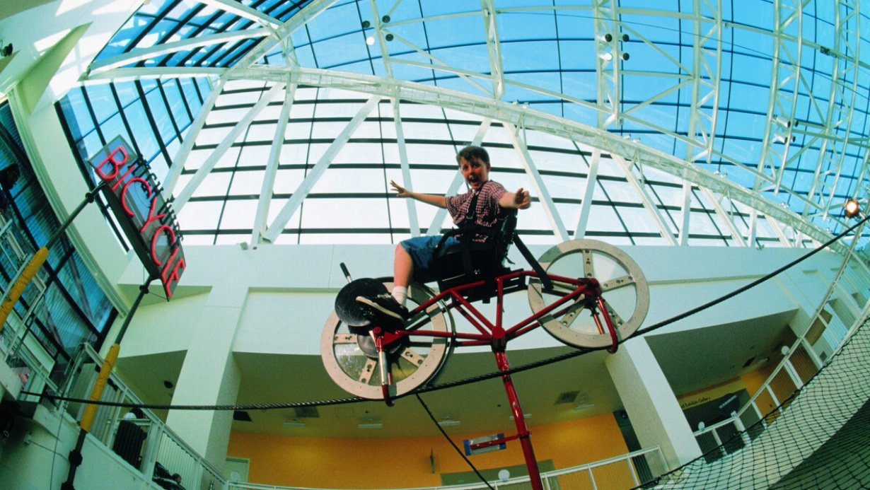 The High Wire Bicycle, a way-cool California Science Center attraction, is back on the roll - Vimarsana News