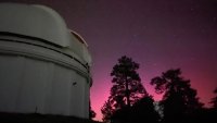 Big peak, pink skies: Mount Wilson Observatory shared some awesome aurora photos