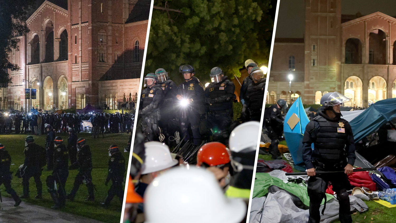Images: Officers clear protest encampment at UCLA