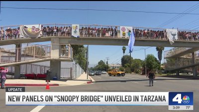 New panels on “Snoopy Bridge” unveiled in Tarzana