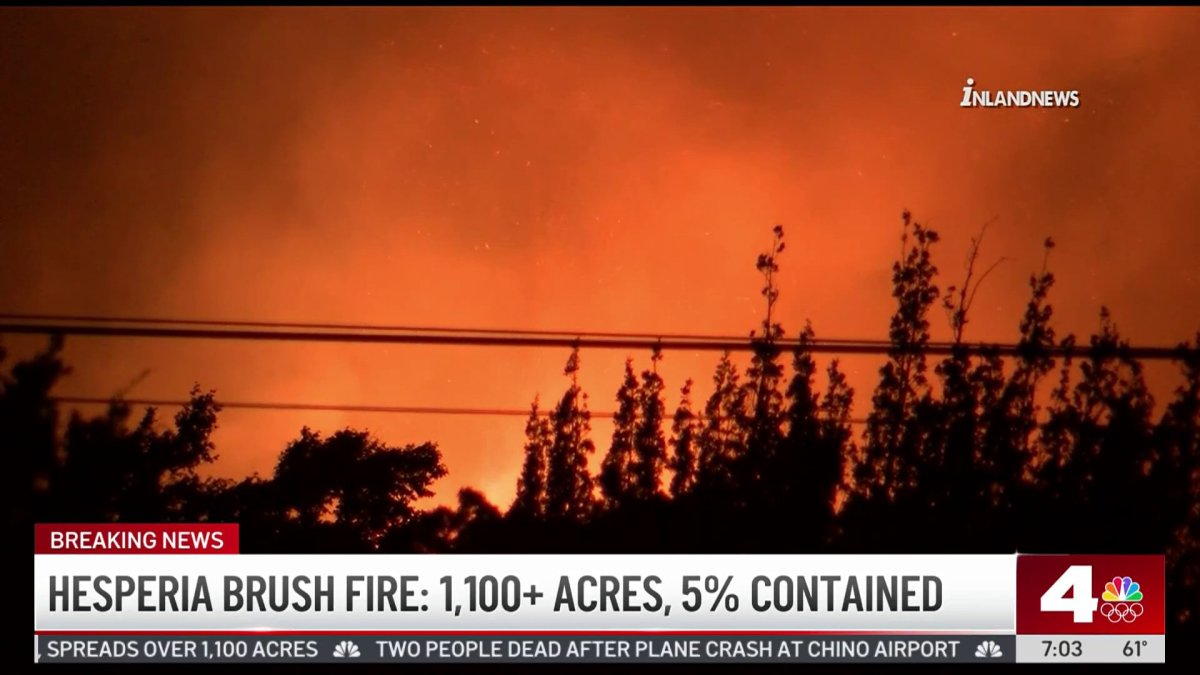 1,131-acre fire burns in Hesperia: Cal Fire – NBC Los Angeles