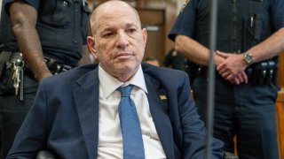 Harvey Weinstein appears in Manhattan Criminal Court, Wednesday, May 29, 2024, in New York. The fallen movie mogul is awaiting a retrial on rape charges after his 2020 conviction was tossed out. Wednesday’s court hearing addressed various legal issues related to the upcoming trial, which is tentatively scheduled for some time after Labor Day.