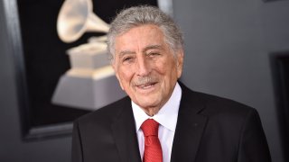 FILE - Tony Bennett arrives at the 60th annual Grammy Awards