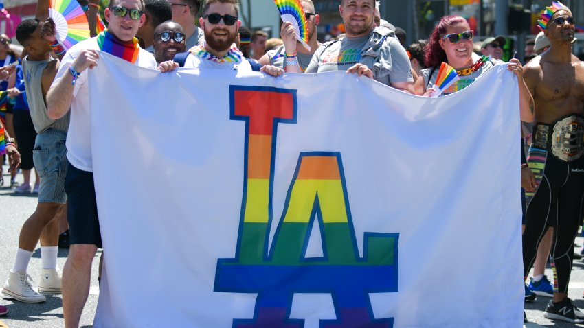 WEST HOLLYWOOD, CALIFORNIA – JUNE 07: LA Dodgers Pride at LA Pride 2019 on June 07, 2019 in West Hollywood, California. (Photo by Rodin Eckenroth/WireImage)