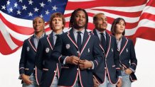 Team USA's opening ceremony uniforms feature a single-breasted blazer and a striped Oxford shirt.