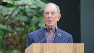 US Philanthropist Michael Bloomberg speaks at the Earthshot Prize Innovation Camp on June 27, 2024 in London, England.