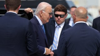 U.S. President Joe Biden walks toward Air Force One, at Harry Reid international airport  in Las Vegas, Nevada, U.S., July 17, 2024.