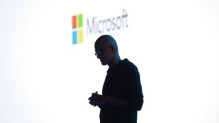 Microsoft CEO Satya Nadella speaks during the Microsoft Build conference at Seattle Convention Center Summit Building in Seattle, Washington, on May 21, 2024. 